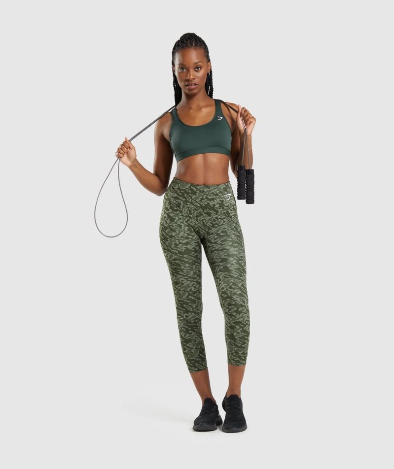 Women's Gymshark Scoop Neck Sports Bra Dark Green | CA 18AD56